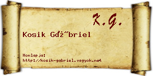 Kosik Gábriel névjegykártya